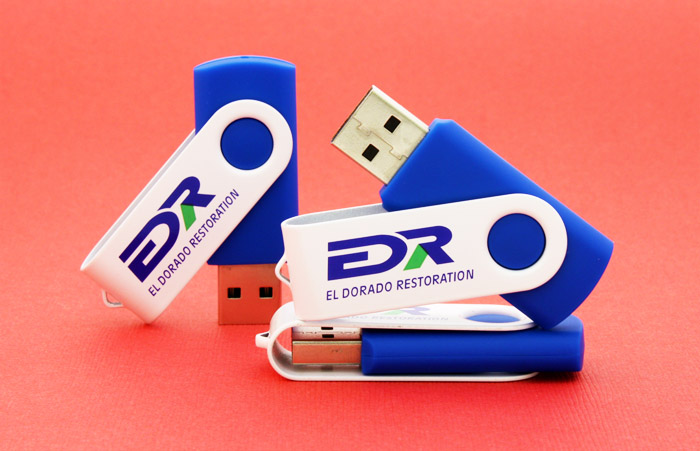 DR White Swivel USB Drive #2